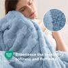 imageBedsure GentleSoft Sage Green Throw Blanket for Couch  Checkered Fleece Blankets Gifts for Women Men Girls Cute Soft Cozy Throw for Bedroom Home Decor Gifts 50x60 InchesSea Blue