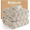 imageBedsure GentleSoft Sage Green Throw Blanket for Couch  Checkered Fleece Blankets Gifts for Women Men Girls Cute Soft Cozy Throw for Bedroom Home Decor Gifts 50x60 InchesLight Brown