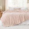 imageBedsure GentleSoft Sage Green Throw Blanket for Couch  Checkered Fleece Blankets Gifts for Women Men Girls Cute Soft Cozy Throw for Bedroom Home Decor Gifts 50x60 InchesLight Pink
