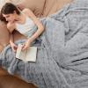 imageBedsure GentleSoft Sage Green Throw Blanket for Couch  Checkered Fleece Blankets Gifts for Women Men Girls Cute Soft Cozy Throw for Bedroom Home Decor Gifts 50x60 InchesSilver Grey