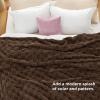 imageBedsure GentleSoft Sage Green Throw Blanket for Couch  Checkered Fleece Blankets Gifts for Women Men Girls Cute Soft Cozy Throw for Bedroom Home Decor Gifts 50x60 InchesSugar Brown