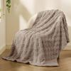 imageBedsure GentleSoft Sage Green Throw Blanket for Couch  Checkered Fleece Blankets Gifts for Women Men Girls Cute Soft Cozy Throw for Bedroom Home Decor Gifts 50x60 InchesLight Taupe