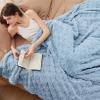 imageBedsure GentleSoft Sage Green Throw Blanket for Couch  Checkered Fleece Blankets Gifts for Women Men Girls Cute Soft Cozy Throw for Bedroom Home Decor Gifts 50x60 InchesSea Blue