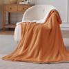 imageBedsure GentleSoft Sherpa Fleece Blankets Queen Size for Bed  Thick and Warm Soft Fuzzy Plush Queen Blanket for Winter Navy 90x90 Inches0  Burnt Orange