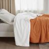 imageBedsure GentleSoft Sherpa Fleece Blankets Queen Size for Bed  Thick and Warm Soft Fuzzy Plush Queen Blanket for Winter Navy 90x90 Inches0  Burnt Orange