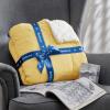 imageBedsure GentleSoft Sherpa Fleece Blankets Queen Size for Bed  Thick and Warm Soft Fuzzy Plush Queen Blanket for Winter Navy 90x90 Inches0  Yellow