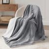 imageBedsure GentleSoft Sherpa Fleece Blankets Queen Size for Bed  Thick and Warm Soft Fuzzy Plush Queen Blanket for Winter Navy 90x90 Inches01  Grey