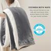 imageBedsure GentleSoft Sherpa Fleece Blankets Queen Size for Bed  Thick and Warm Soft Fuzzy Plush Queen Blanket for Winter Navy 90x90 Inches01  Grey
