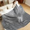 imageBedsure GentleSoft Sherpa Fleece Blankets Queen Size for Bed  Thick and Warm Soft Fuzzy Plush Queen Blanket for Winter Navy 90x90 Inches01  Grey
