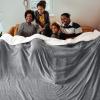 imageBedsure GentleSoft Sherpa Fleece Blankets Queen Size for Bed  Thick and Warm Soft Fuzzy Plush Queen Blanket for Winter Navy 90x90 Inches01  Grey
