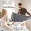 imageBedsure GentleSoft Sherpa Fleece Blankets Queen Size for Bed  Thick and Warm Soft Fuzzy Plush Queen Blanket for Winter Navy 90x90 Inches01  Grey