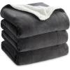 imageBedsure GentleSoft Sherpa Fleece Blankets Queen Size for Bed  Thick and Warm Soft Fuzzy Plush Queen Blanket for Winter Navy 90x90 Inches02  Charcoal