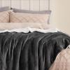 imageBedsure GentleSoft Sherpa Fleece Blankets Queen Size for Bed  Thick and Warm Soft Fuzzy Plush Queen Blanket for Winter Navy 90x90 Inches02  Charcoal