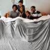 imageBedsure GentleSoft Sherpa Fleece Blankets Queen Size for Bed  Thick and Warm Soft Fuzzy Plush Queen Blanket for Winter Navy 90x90 Inches02  Light Grey
