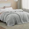 imageBedsure GentleSoft Sherpa Fleece Blankets Queen Size for Bed  Thick and Warm Soft Fuzzy Plush Queen Blanket for Winter Navy 90x90 Inches02  Light Grey