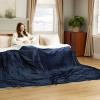imageBedsure GentleSoft Sherpa Fleece Blankets Queen Size for Bed  Thick and Warm Soft Fuzzy Plush Queen Blanket for Winter Navy 90x90 Inches03  Navy