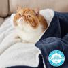 imageBedsure GentleSoft Sherpa Fleece Blankets Queen Size for Bed  Thick and Warm Soft Fuzzy Plush Queen Blanket for Winter Navy 90x90 Inches03  Navy