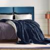 imageBedsure GentleSoft Sherpa Fleece Blankets Queen Size for Bed  Thick and Warm Soft Fuzzy Plush Queen Blanket for Winter Navy 90x90 Inches03  Navy