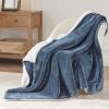 imageBedsure GentleSoft Sherpa Fleece Blankets Queen Size for Bed  Thick and Warm Soft Fuzzy Plush Queen Blanket for Winter Navy 90x90 Inches03  Slate Blue