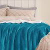 imageBedsure GentleSoft Sherpa Fleece Blankets Queen Size for Bed  Thick and Warm Soft Fuzzy Plush Queen Blanket for Winter Navy 90x90 Inches03  Teal