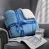imageBedsure GentleSoft Sherpa Fleece Blankets Queen Size for Bed  Thick and Warm Soft Fuzzy Plush Queen Blanket for Winter Navy 90x90 Inches03  Washed Blue