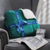 imageBedsure GentleSoft Sherpa Fleece Blankets Queen Size for Bed  Thick and Warm Soft Fuzzy Plush Queen Blanket for Winter Navy 90x90 Inches04  Forest Green