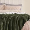 imageBedsure GentleSoft Sherpa Fleece Blankets Queen Size for Bed  Thick and Warm Soft Fuzzy Plush Queen Blanket for Winter Navy 90x90 Inches04  Olive Green