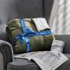 imageBedsure GentleSoft Sherpa Fleece Blankets Queen Size for Bed  Thick and Warm Soft Fuzzy Plush Queen Blanket for Winter Navy 90x90 Inches04  Olive Green