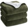 imageBedsure GentleSoft Sherpa Fleece Blankets Queen Size for Bed  Thick and Warm Soft Fuzzy Plush Queen Blanket for Winter Navy 90x90 Inches04  Olive Green
