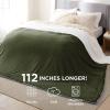 imageBedsure GentleSoft Sherpa Fleece Blankets Queen Size for Bed  Thick and Warm Soft Fuzzy Plush Queen Blanket for Winter Navy 90x90 Inches04  Olive Green