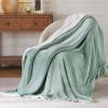 imageBedsure GentleSoft Sherpa Fleece Blankets Queen Size for Bed  Thick and Warm Soft Fuzzy Plush Queen Blanket for Winter Navy 90x90 Inches04  Sage Green
