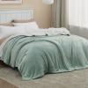 imageBedsure GentleSoft Sherpa Fleece Blankets Queen Size for Bed  Thick and Warm Soft Fuzzy Plush Queen Blanket for Winter Navy 90x90 Inches04  Sage Green