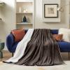 imageBedsure GentleSoft Sherpa Fleece Blankets Queen Size for Bed  Thick and Warm Soft Fuzzy Plush Queen Blanket for Winter Navy 90x90 Inches05  Brown