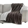 imageBedsure GentleSoft Sherpa Fleece Blankets Queen Size for Bed  Thick and Warm Soft Fuzzy Plush Queen Blanket for Winter Navy 90x90 Inches05  Brown