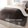 imageBedsure GentleSoft Sherpa Fleece Blankets Queen Size for Bed  Thick and Warm Soft Fuzzy Plush Queen Blanket for Winter Navy 90x90 Inches05  Brown