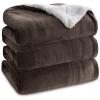 imageBedsure GentleSoft Sherpa Fleece Blankets Queen Size for Bed  Thick and Warm Soft Fuzzy Plush Queen Blanket for Winter Navy 90x90 Inches05  Brown