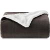 imageBedsure GentleSoft Sherpa Fleece Blankets Queen Size for Bed  Thick and Warm Soft Fuzzy Plush Queen Blanket for Winter Navy 90x90 Inches05  Brown