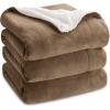 imageBedsure GentleSoft Sherpa Fleece Blankets Queen Size for Bed  Thick and Warm Soft Fuzzy Plush Queen Blanket for Winter Navy 90x90 Inches05  Camel