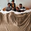 imageBedsure GentleSoft Sherpa Fleece Blankets Queen Size for Bed  Thick and Warm Soft Fuzzy Plush Queen Blanket for Winter Navy 90x90 Inches05  Camel