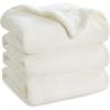 imageBedsure GentleSoft Sherpa Fleece Blankets Queen Size for Bed  Thick and Warm Soft Fuzzy Plush Queen Blanket for Winter Navy 90x90 Inches06  Cream
