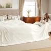 imageBedsure GentleSoft Sherpa Fleece Blankets Queen Size for Bed  Thick and Warm Soft Fuzzy Plush Queen Blanket for Winter Navy 90x90 Inches06  Cream