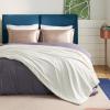 imageBedsure GentleSoft Sherpa Fleece Blankets Queen Size for Bed  Thick and Warm Soft Fuzzy Plush Queen Blanket for Winter Navy 90x90 Inches06  Cream