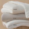 imageBedsure GentleSoft Sherpa Fleece Blankets Queen Size for Bed  Thick and Warm Soft Fuzzy Plush Queen Blanket for Winter Navy 90x90 Inches06  Cream