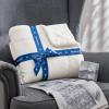 imageBedsure GentleSoft Sherpa Fleece Blankets Queen Size for Bed  Thick and Warm Soft Fuzzy Plush Queen Blanket for Winter Navy 90x90 Inches06  White