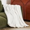 imageBedsure GentleSoft Sherpa Fleece Blankets Queen Size for Bed  Thick and Warm Soft Fuzzy Plush Queen Blanket for Winter Navy 90x90 Inches06  White