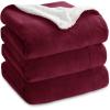 imageBedsure GentleSoft Sherpa Fleece Blankets Queen Size for Bed  Thick and Warm Soft Fuzzy Plush Queen Blanket for Winter Navy 90x90 Inches07  Burgundy