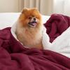 imageBedsure GentleSoft Sherpa Fleece Blankets Queen Size for Bed  Thick and Warm Soft Fuzzy Plush Queen Blanket for Winter Navy 90x90 Inches07  Burgundy