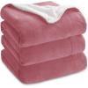 imageBedsure GentleSoft Sherpa Fleece Blankets Queen Size for Bed  Thick and Warm Soft Fuzzy Plush Queen Blanket for Winter Navy 90x90 Inches07  Dusty Rose