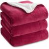 imageBedsure GentleSoft Sherpa Fleece Blankets Queen Size for Bed  Thick and Warm Soft Fuzzy Plush Queen Blanket for Winter Navy 90x90 Inches07  Red