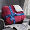 imageBedsure GentleSoft Sherpa Fleece Blankets Queen Size for Bed  Thick and Warm Soft Fuzzy Plush Queen Blanket for Winter Navy 90x90 Inches07  Red